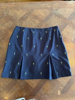 EP Pro Navy Mini Skirt with Green Embroidery